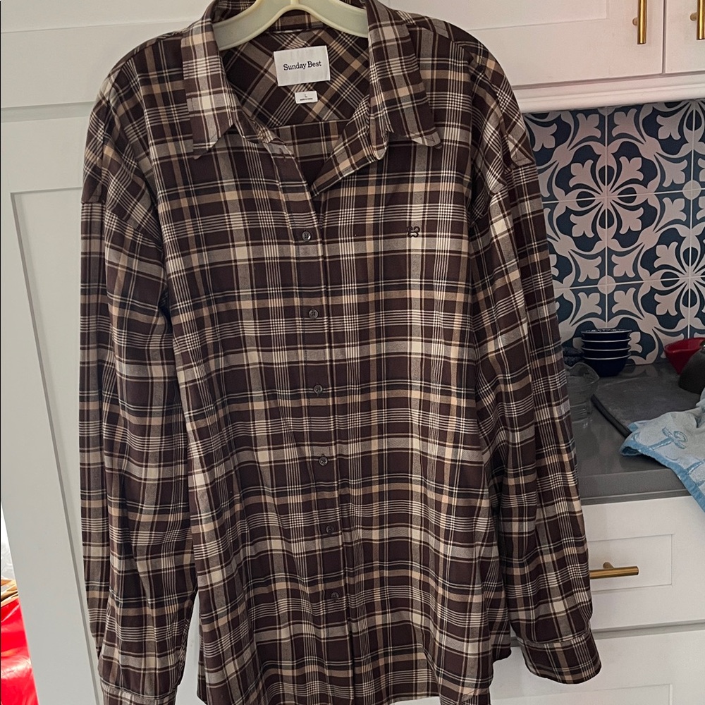 Aritzia Sunday best flannel tunic Large NWT - Picture 3 of 10